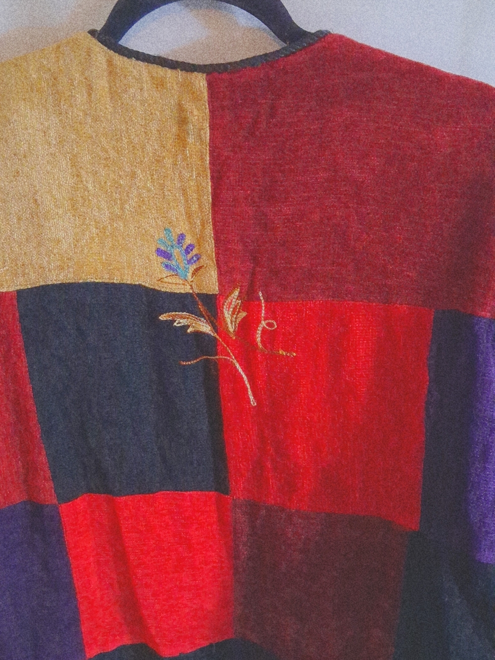 Colorblock Embroidered Teddy Jacket - Multi Color - Picture 5 of 8